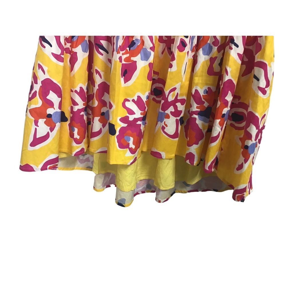 CROSBY by Mollie Burch Vibrant Yellow and Pink Midi Dress - Picture 4 of 7